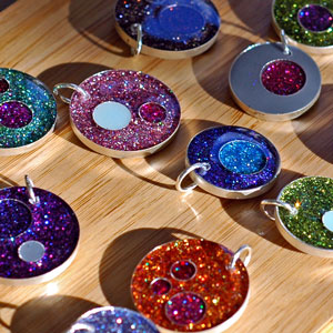 glitter dot pendants